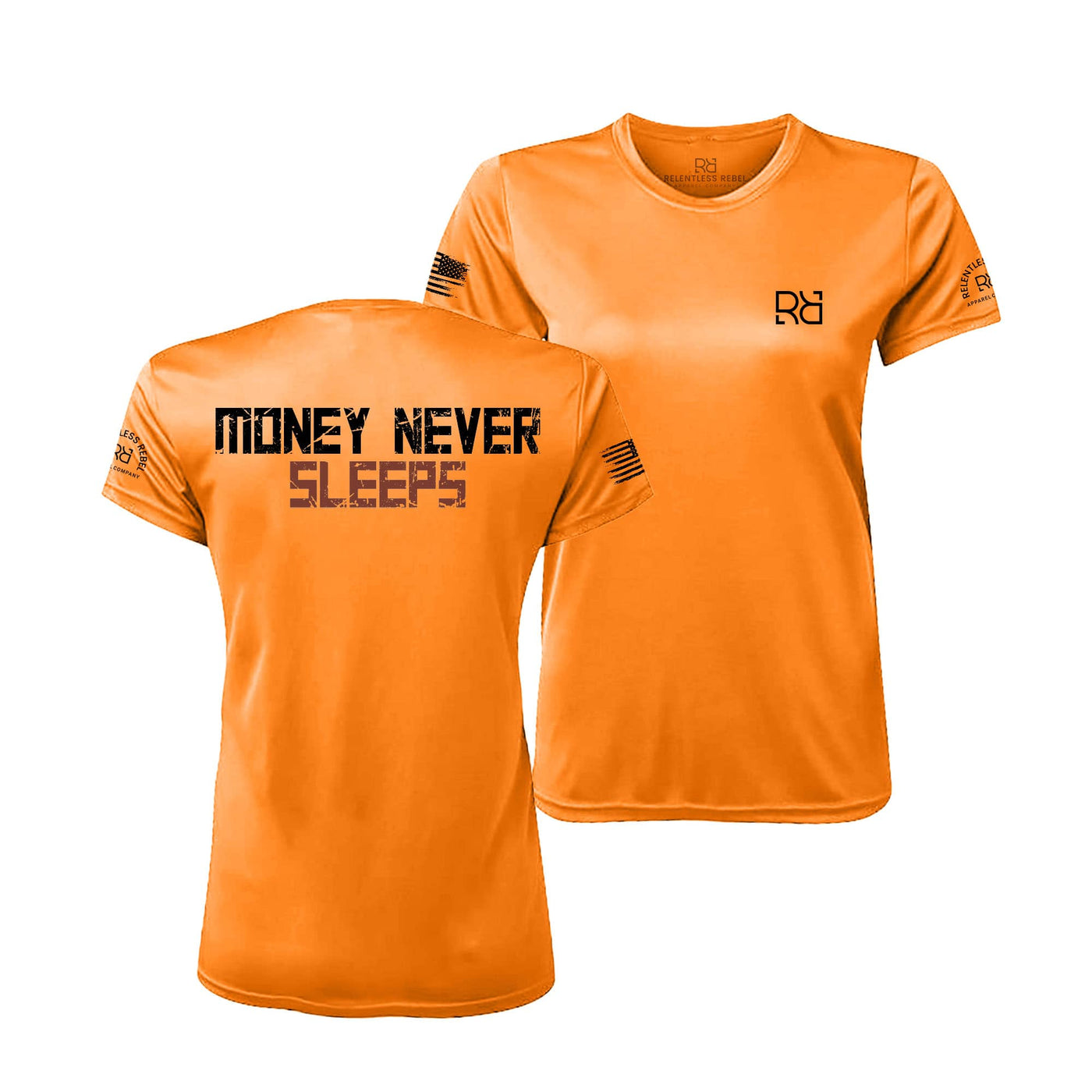 Orange Money Never Sleeps Women's Dri Fit