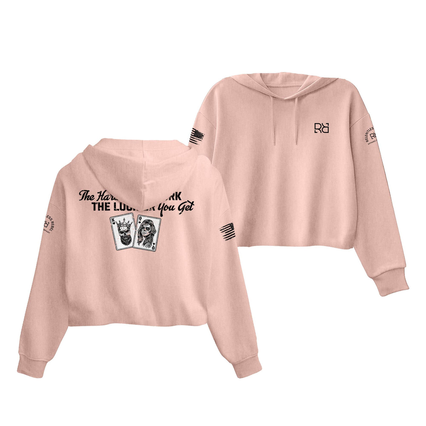 Peach The Harder You Work Women's Cropped Hoodie