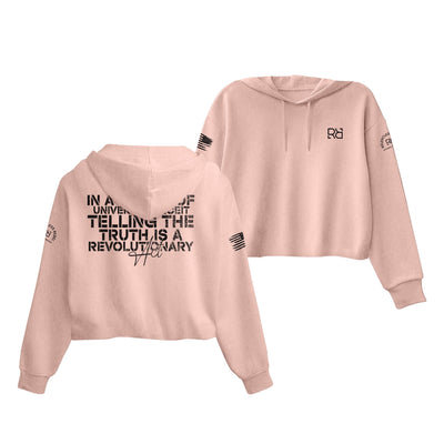 Peach In A World of Universal Deceit Women's Cropped Hoodie