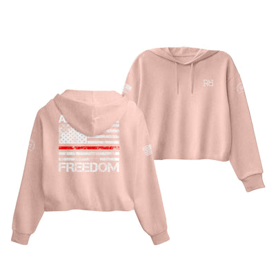 Peach Above All Freedom Women's Cropped Hoodie