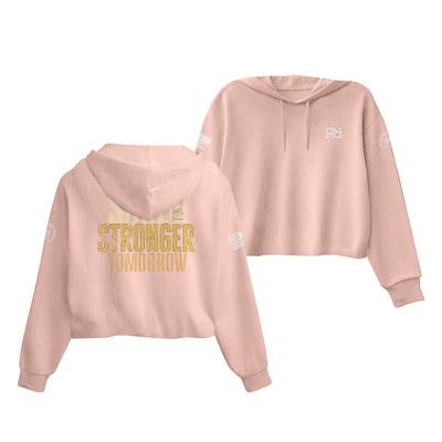 Peach Sore Today Stronger Tomorrow Women's Cropped Hoodie