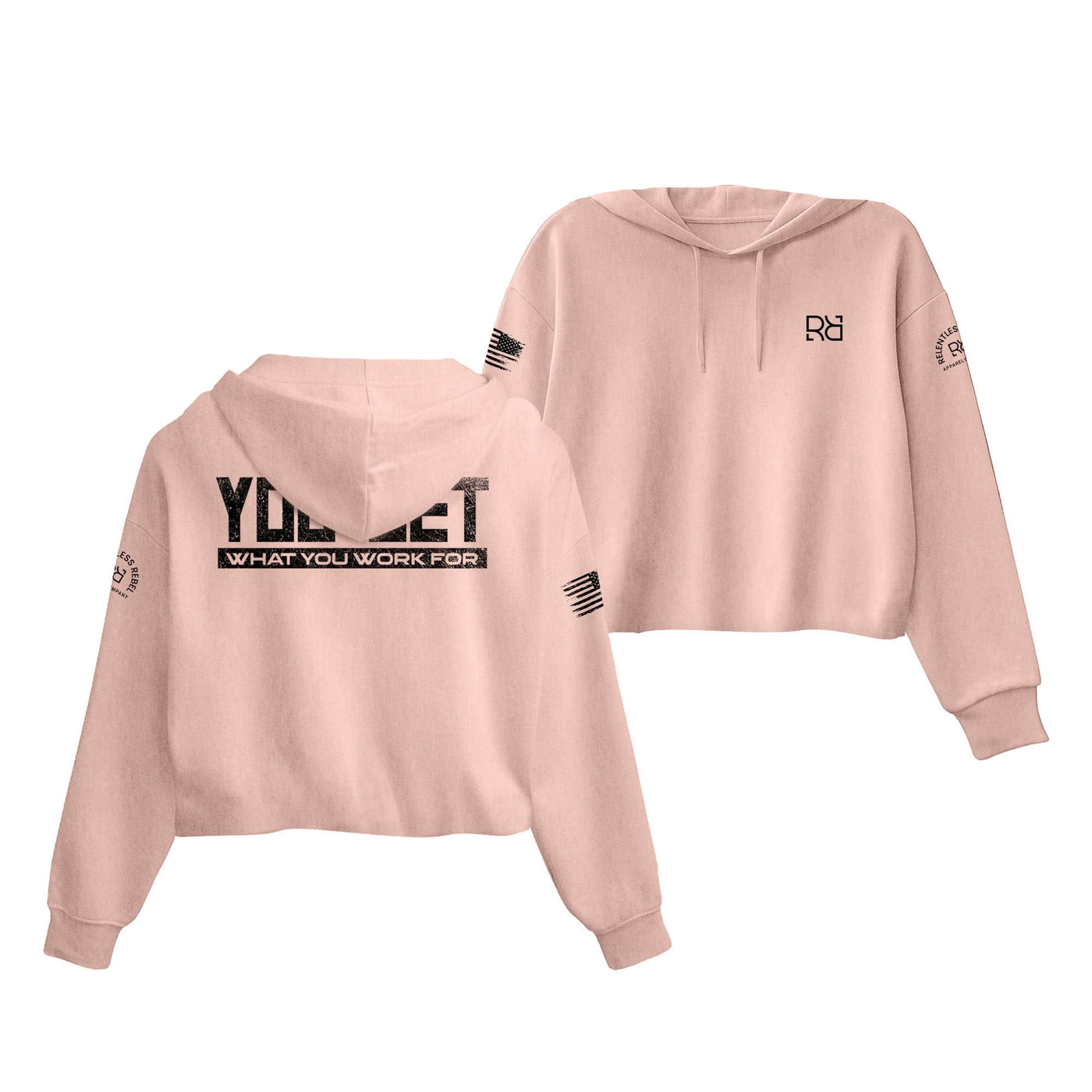 Peach You Get What You Work For Women's Cropped Hoodie