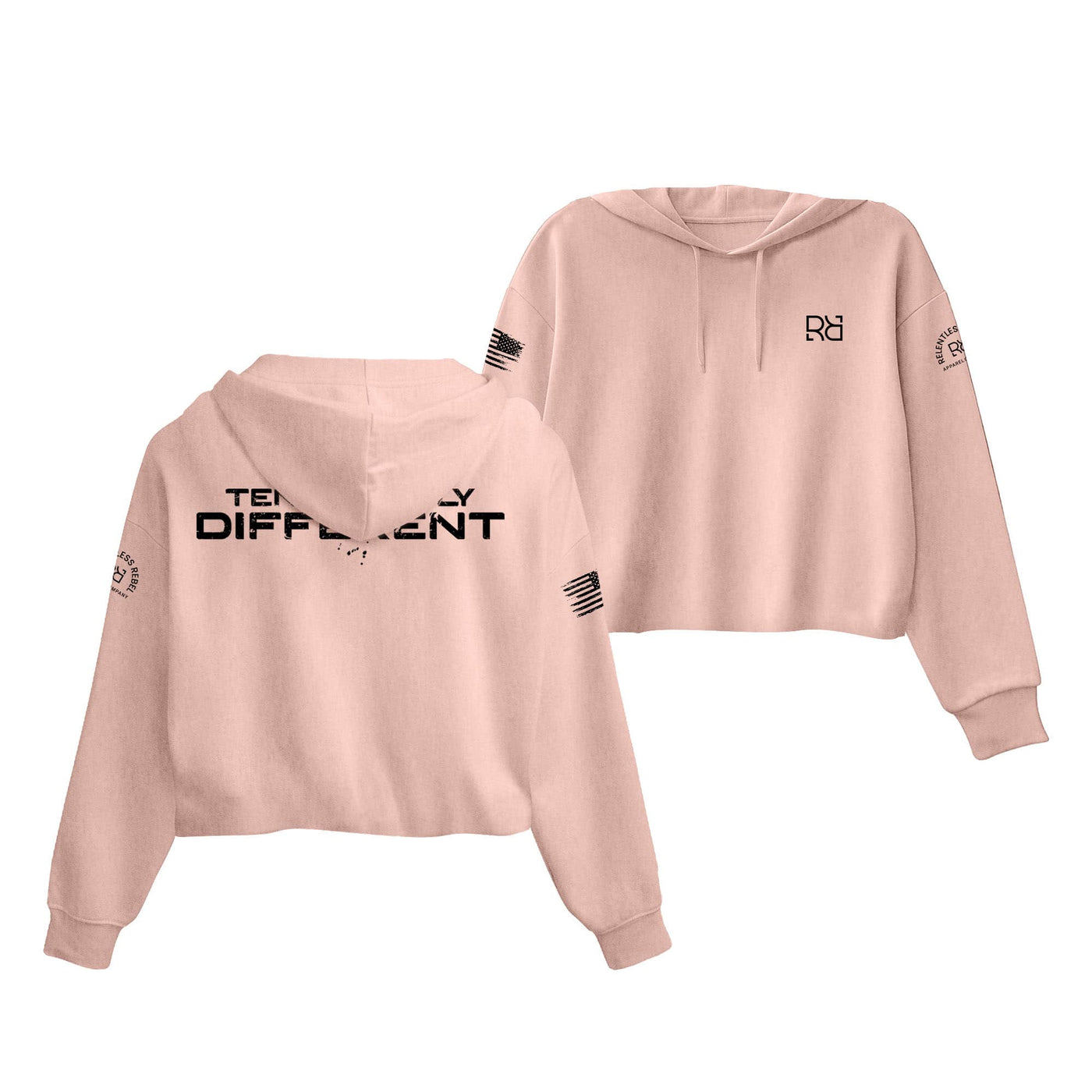 Peach Tenaciously Different Women's Cropped Hoodie