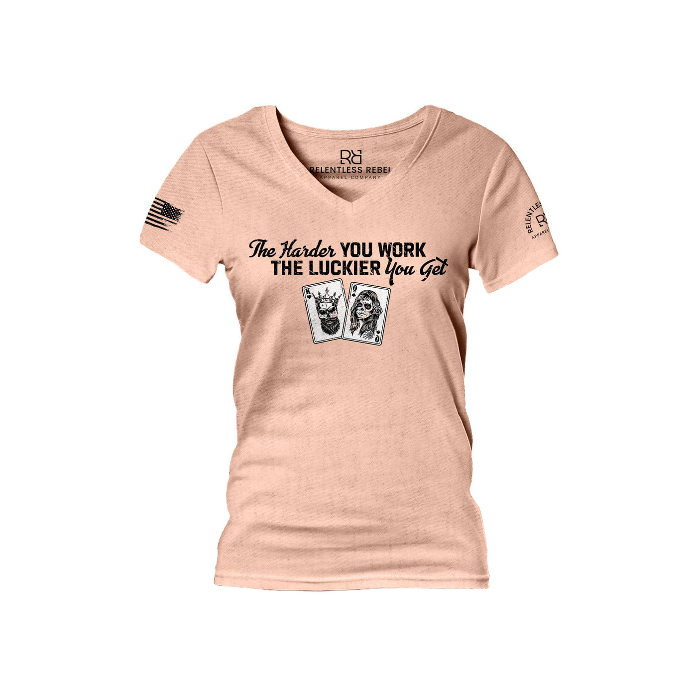 Peach The Harder You Work Women's V-Neck Tee
