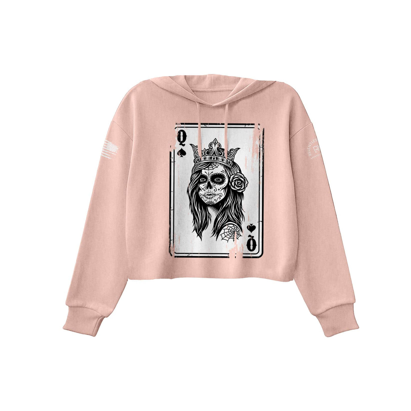 Peach Rebel Queen "Rebel Ace" Women's Cropped Hoodie