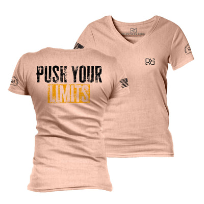 Peach Push Your Limits Women's V-Neck Tee