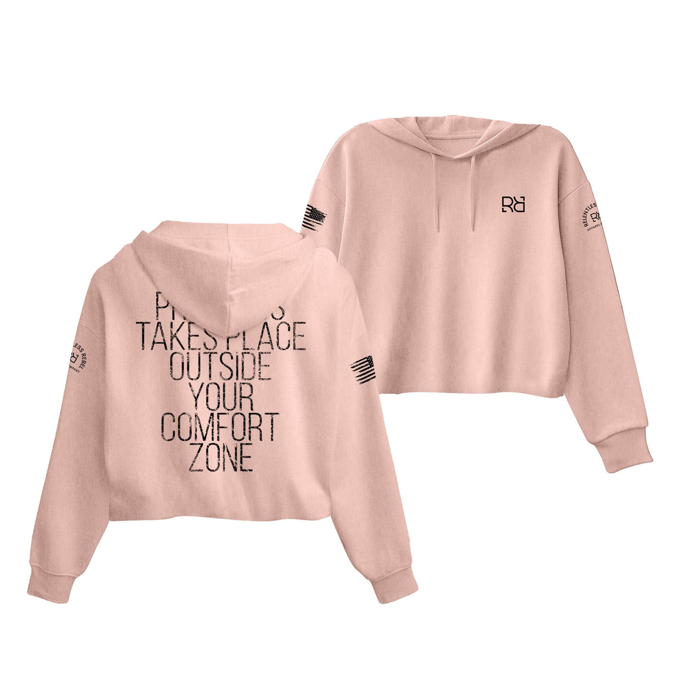 Peach Progress Takes Place Women's Cropped Hoodie