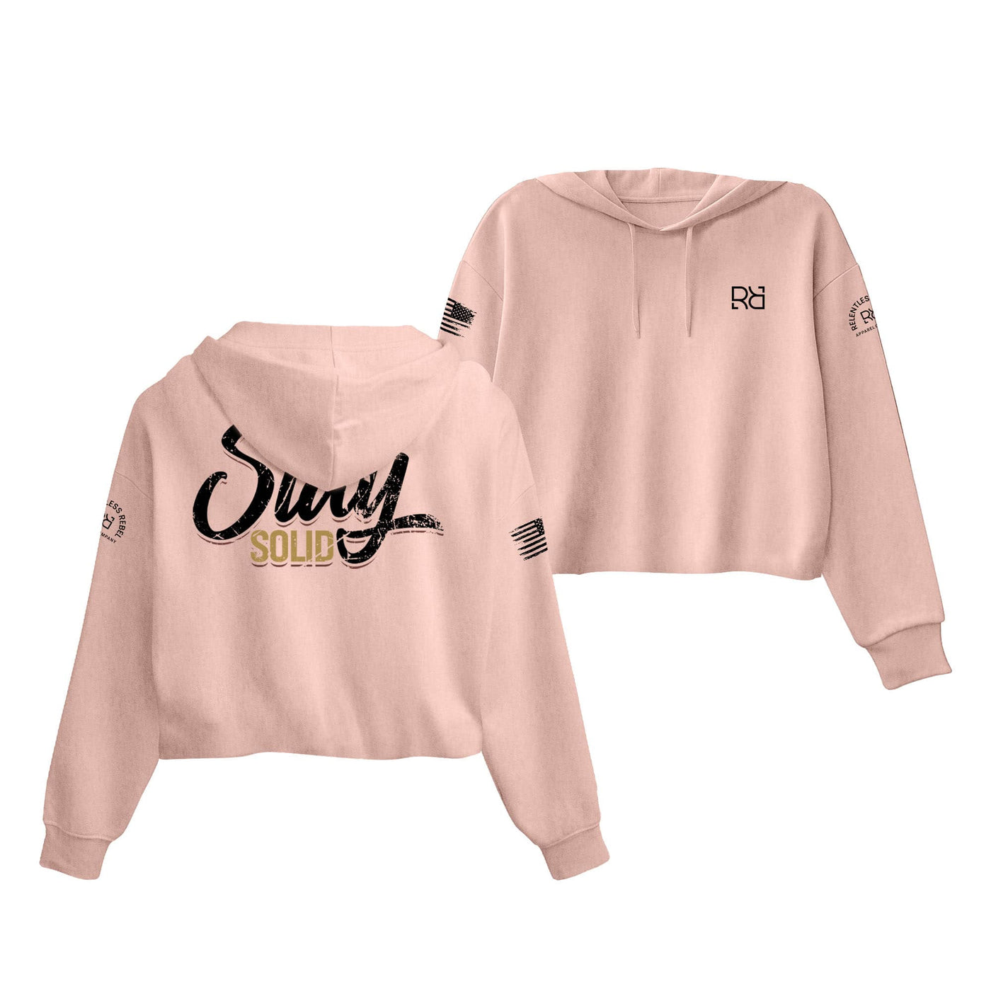 Peach Stay Solid Women's Cropped Hoodie