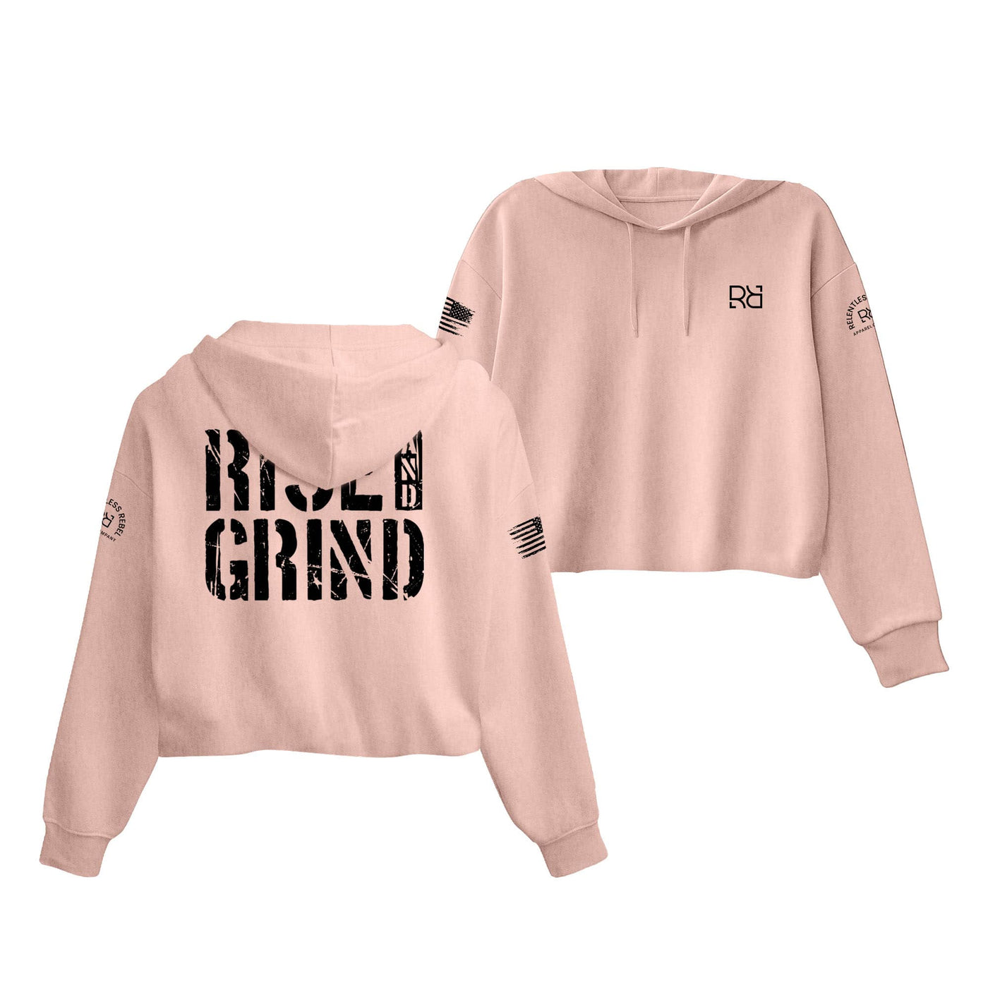 Peach Rise and Grind Women's Cropped Hoodie