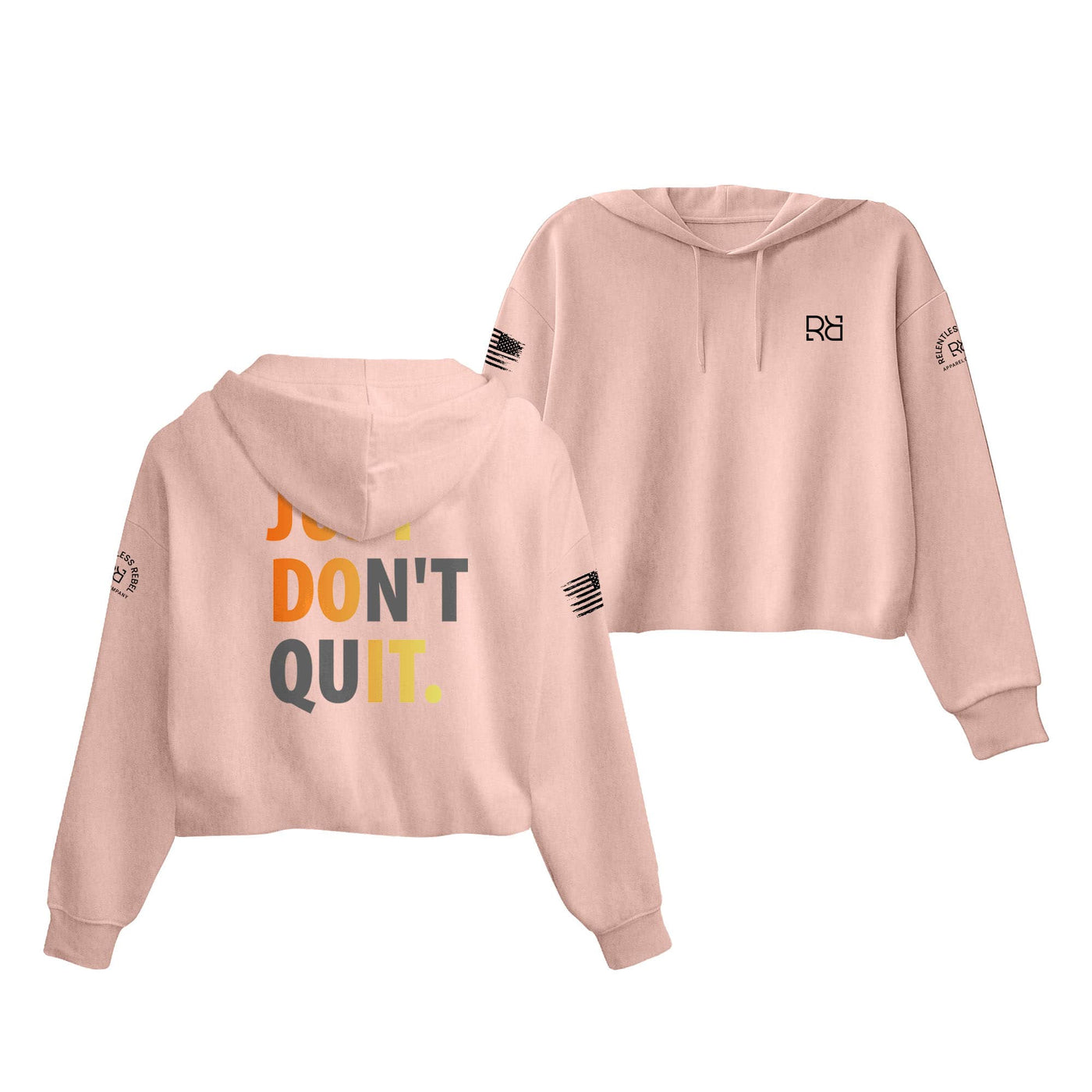 Peach Just Don't Quit Women's Cropped Hoodie