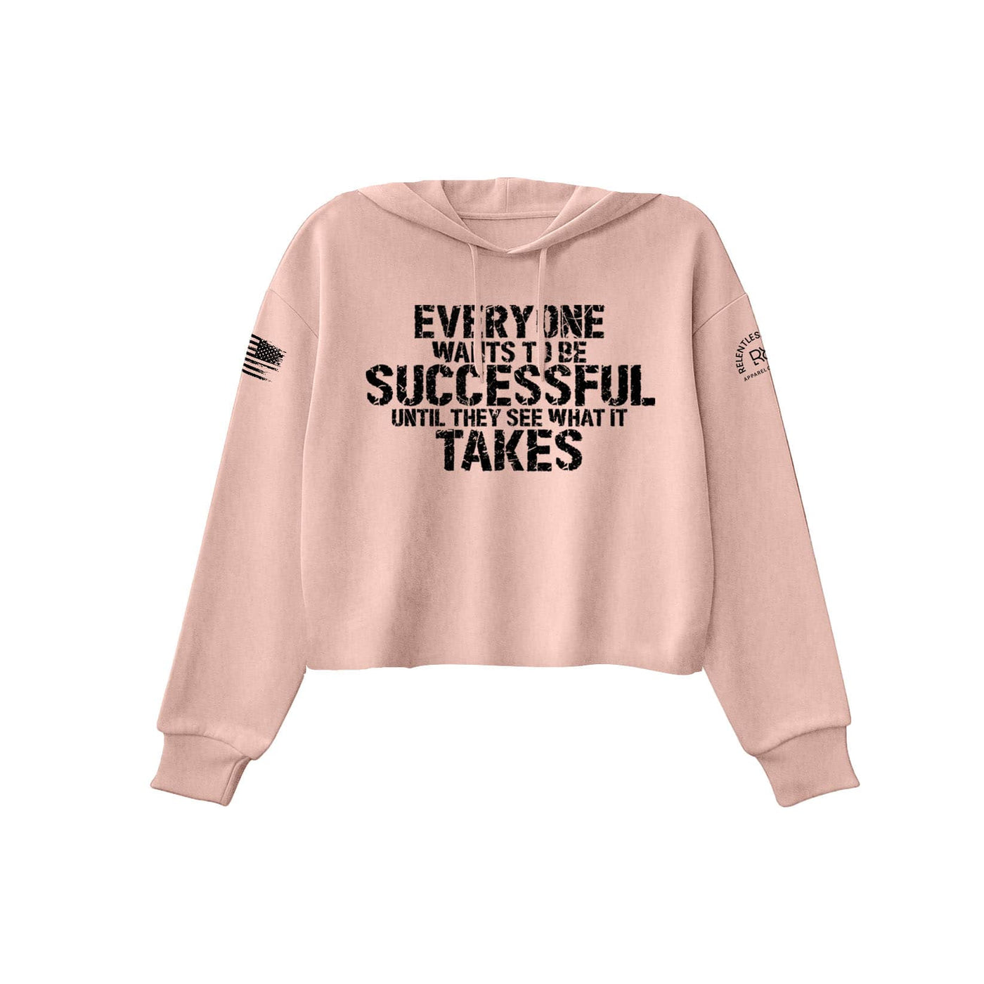 Peach Everyone Wants to be Successful Women's Cropped Hoodie