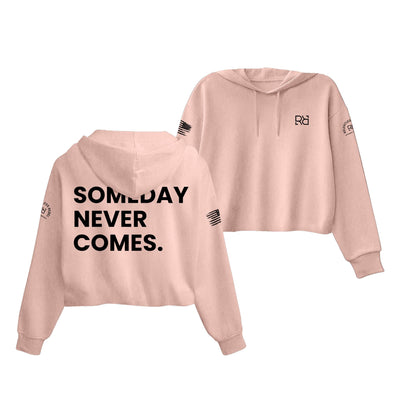 Peach Someday Never Comes Cropped Hoodie