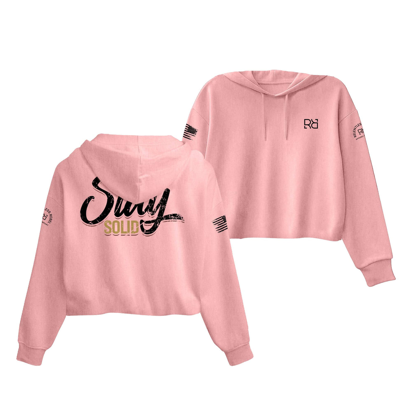 Pink Stay Solid Women's Cropped Hoodie