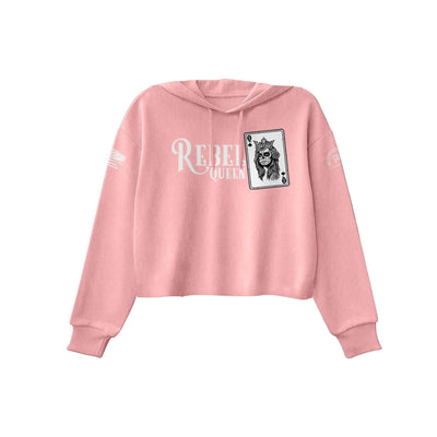 Pink Rebel Queen Women's Cropped Hoodie