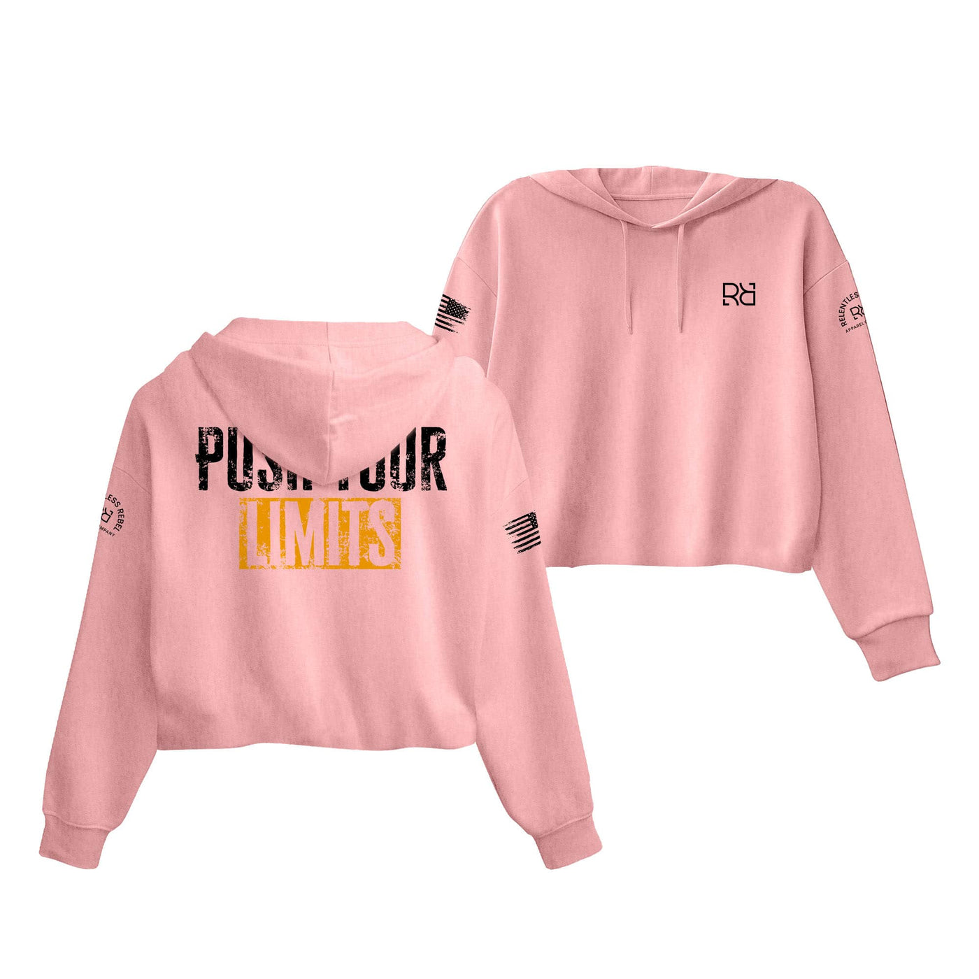 Pink Push Your Limits Women's Cropped Hoodie