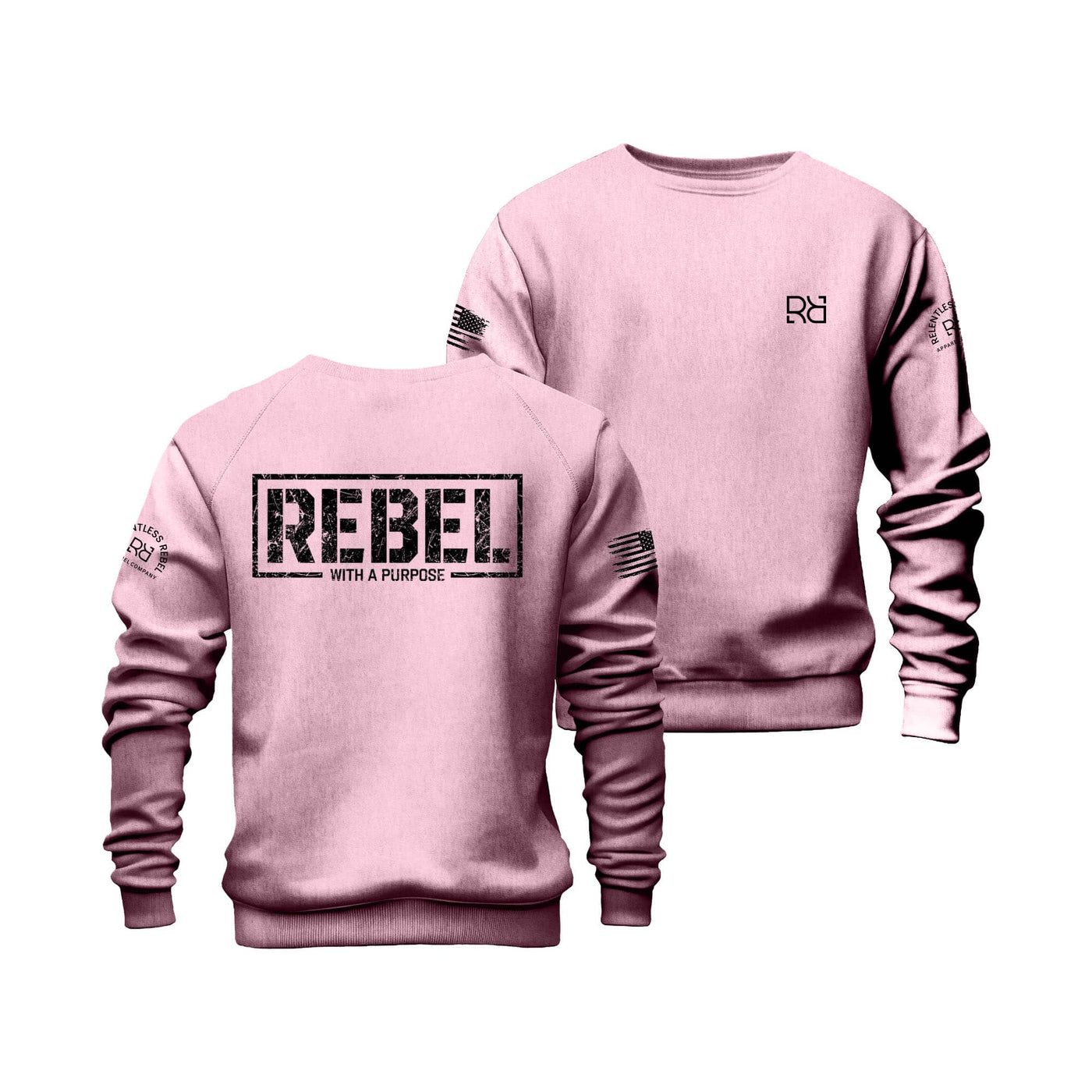 Pink Rebel with a Purpose Crew Neck Sweatshirt