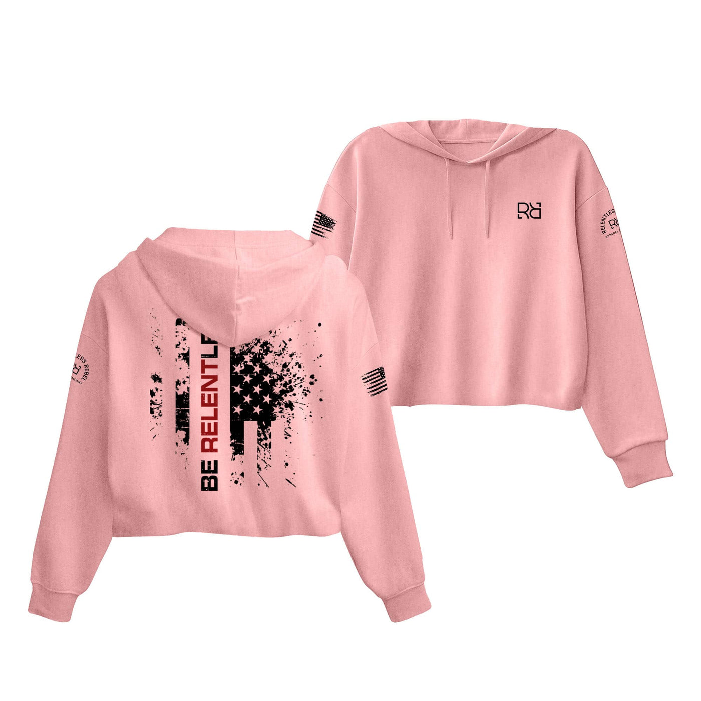 Pink Be Relentless Women's Cropped Hoodie