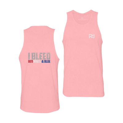 Pink Men's I Bleed Red White & Blue Back Design Tank