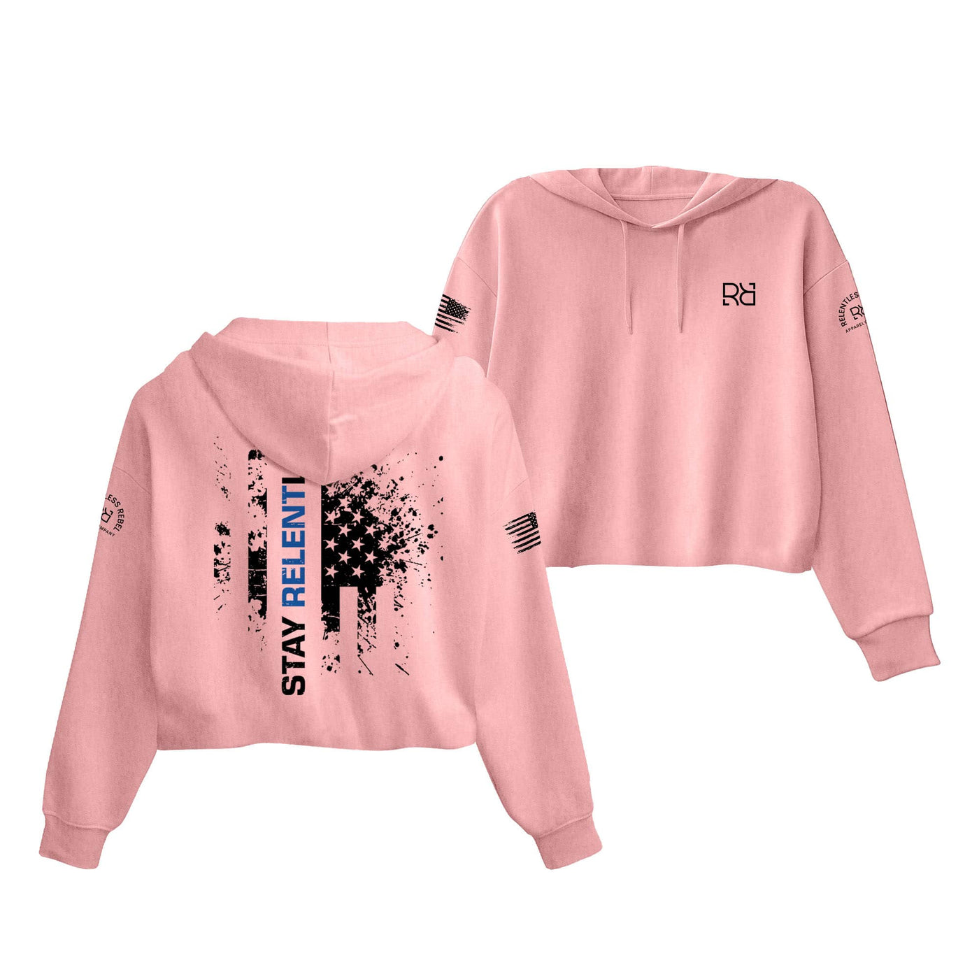 Pink Be Relentless Law Enforcement Edition Women's Cropped Hoodie