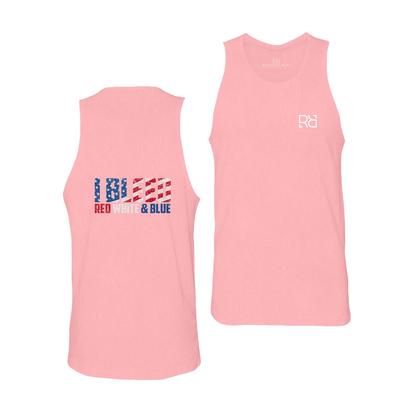 Pink Men's I Bleed Red White & Blue Back Design Tank