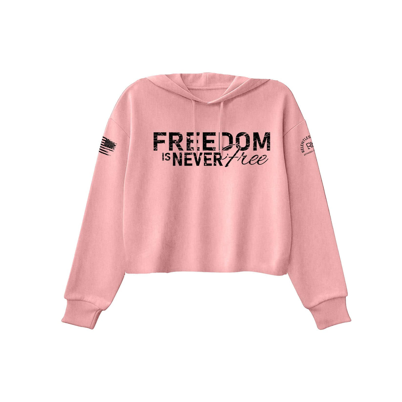 Pink Freedom is Never Free Women's Cropped Hoodie