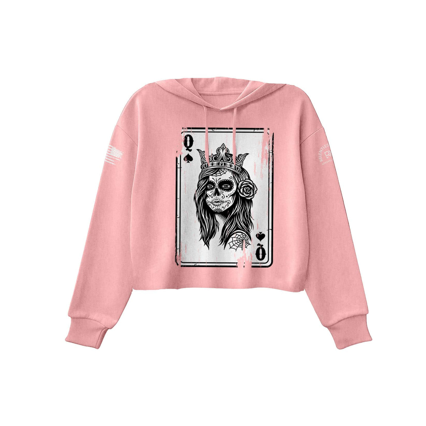 Pink Rebel Queen "Rebel Ace" Women's Cropped Hoodie