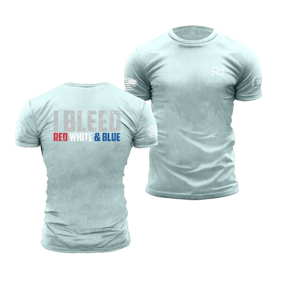 Prism Ice Blue Men's I Bleed Red White & Blue Back Design Tee