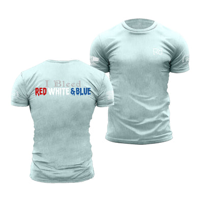 Prism Ice Blue Men's I Bleed Red White & Blue Back Design Tee