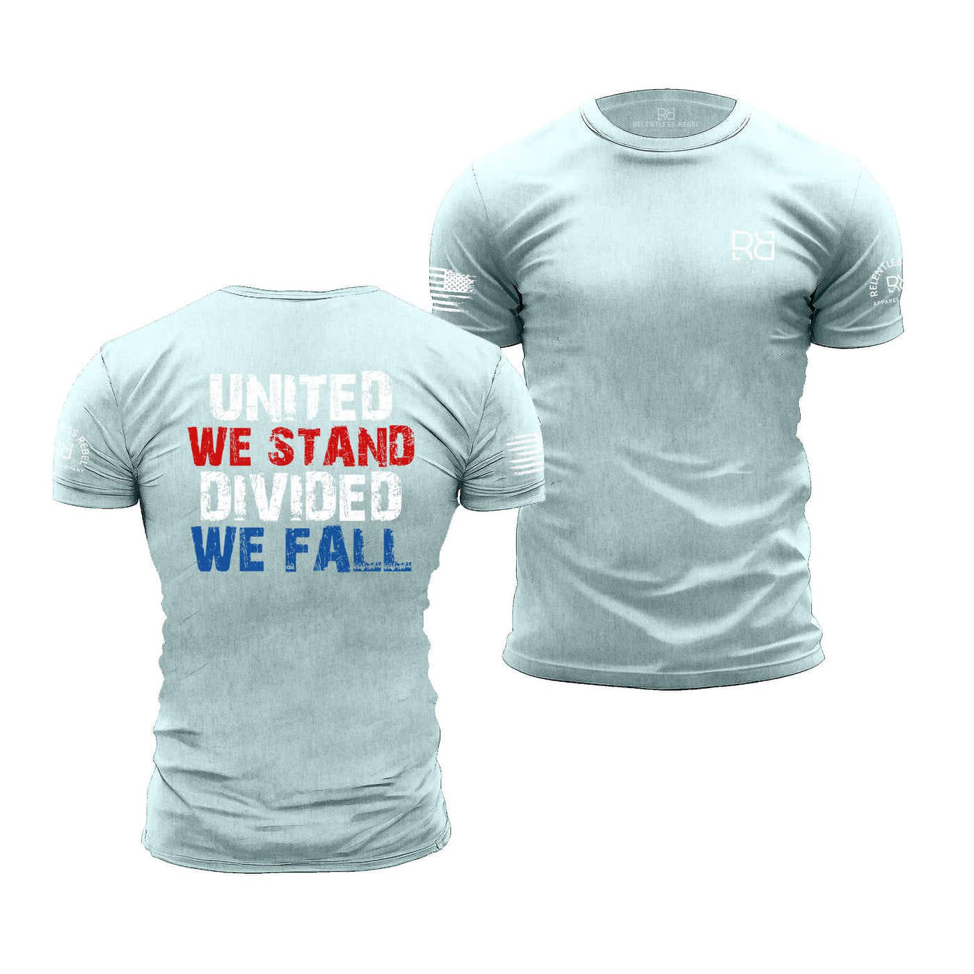 Prism Ice Blue United We Stand Divided We Fall | Premium Men's Tee