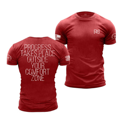 Heather Red Men's Progress Takes Place Back Design Tee