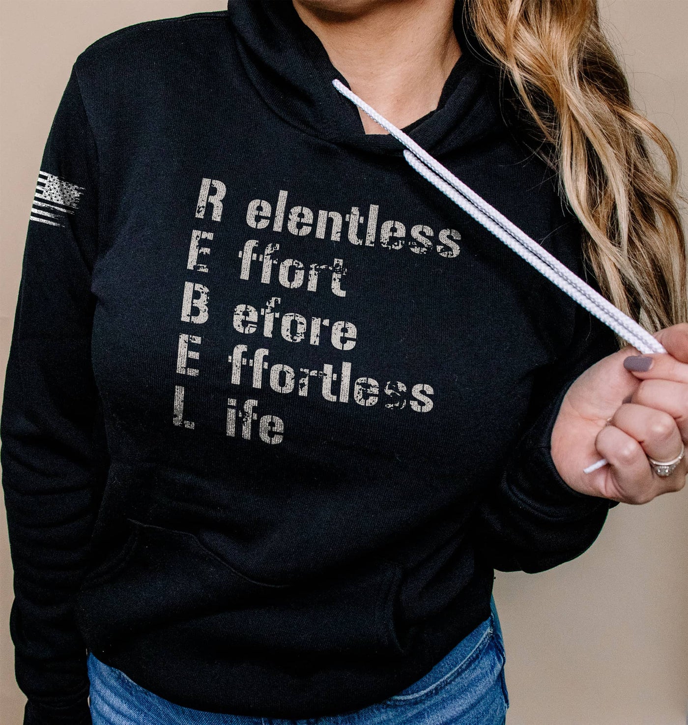 Relentless Effort Before Effortless Life | B&W | Front | Women's Hoodie