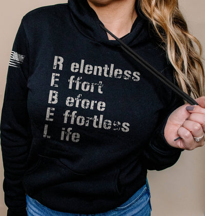 Black Relentless Effort Before Effortless Life Women's Hoodie