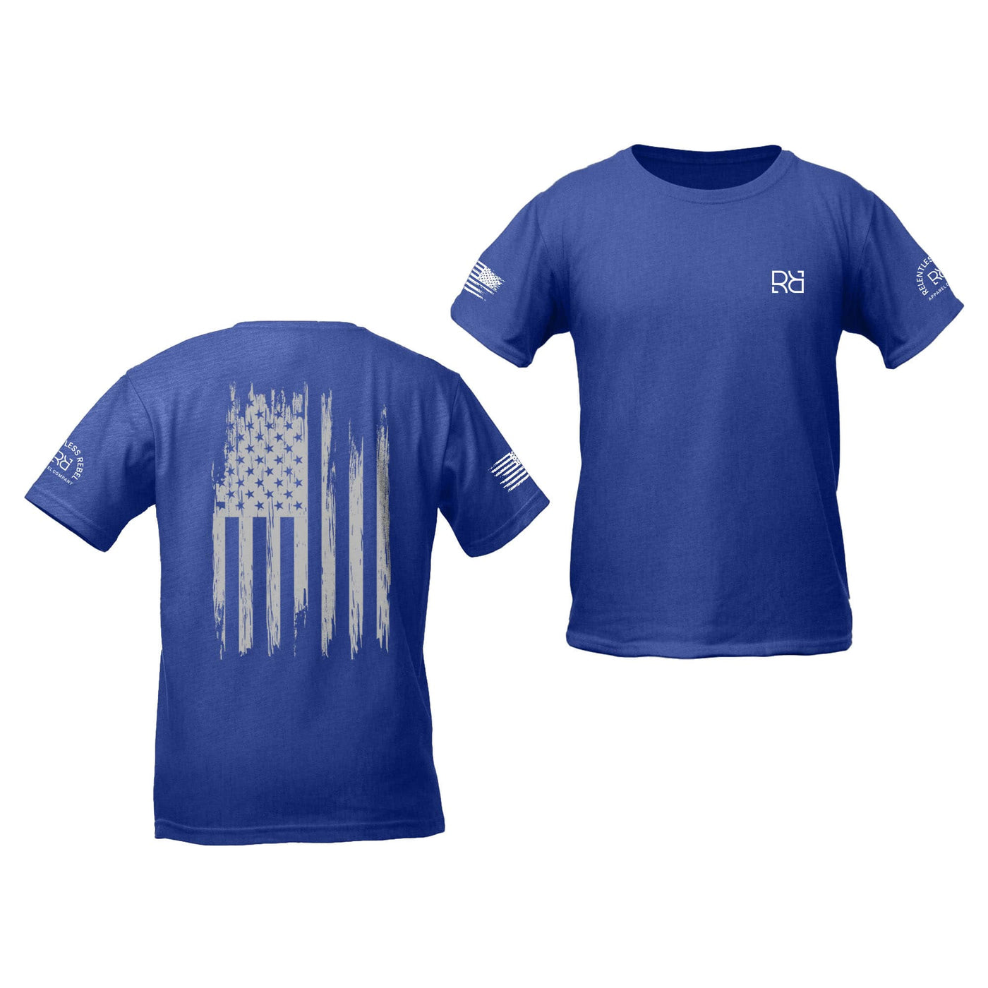 Rebel Blue Rebel Patriot Flag Youth Tee