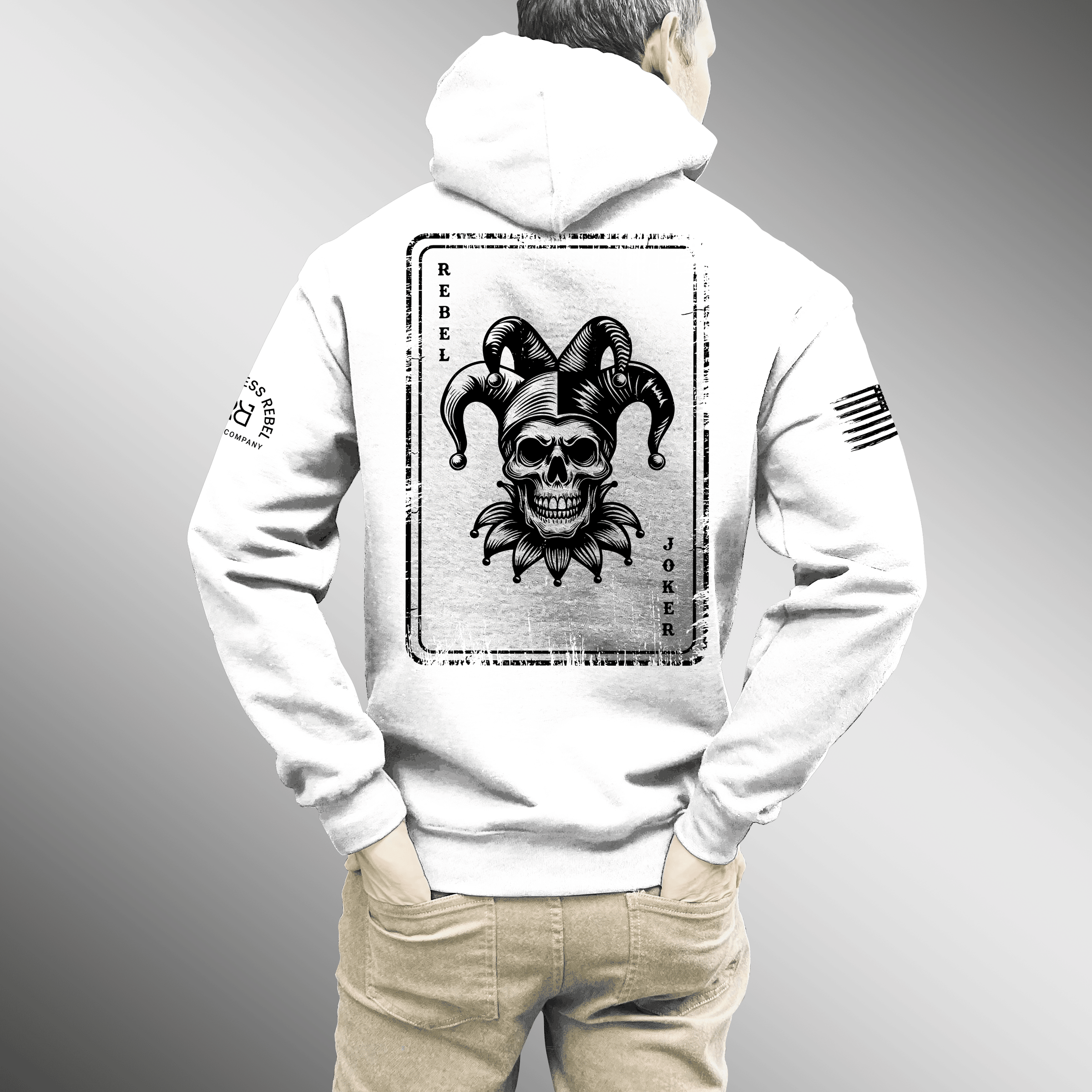 White Rebel Joker Man's Hoodie