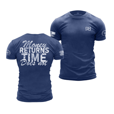 Rebel Blue Men's Money Returns Time Does Not Back Design Tee