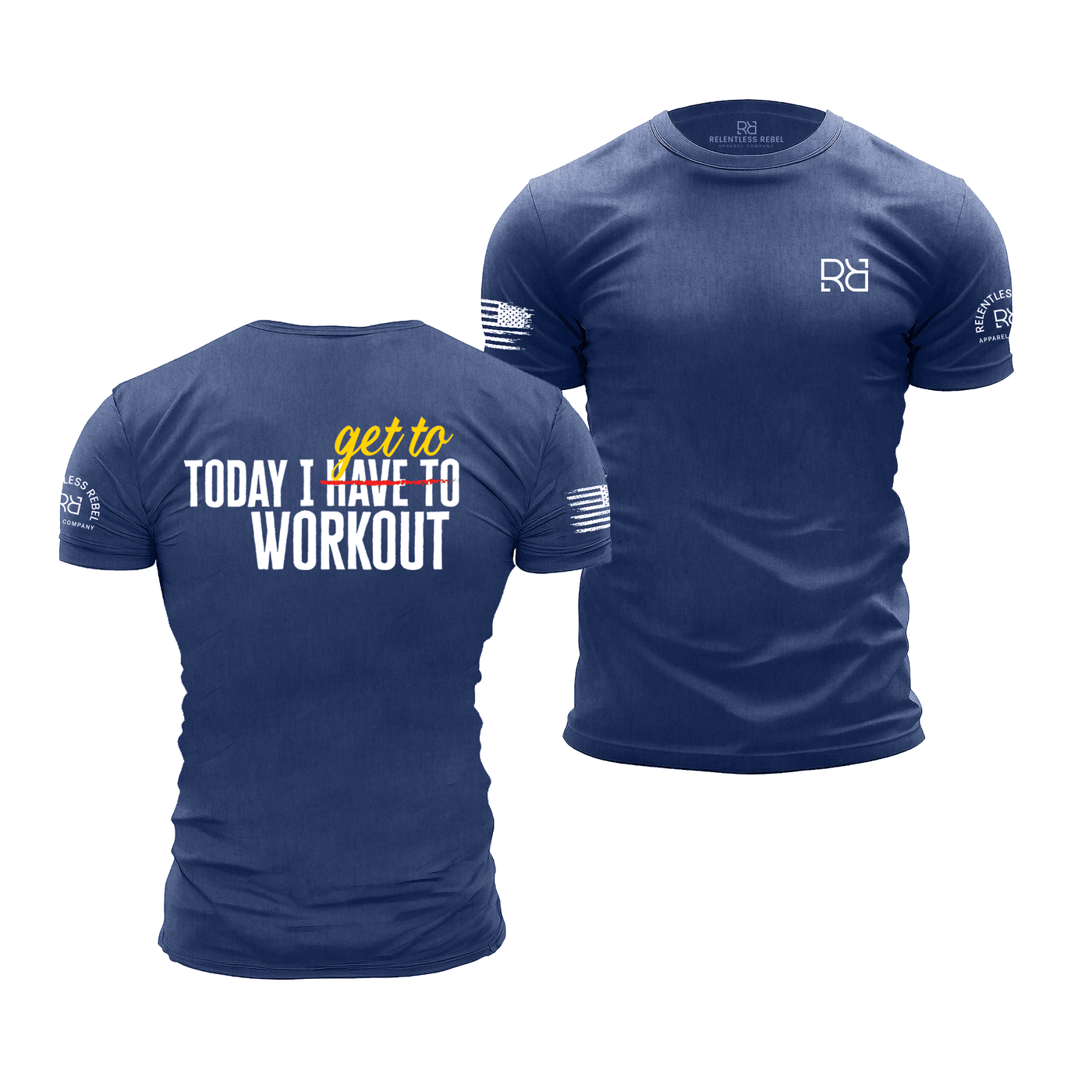 Rebel Blue Today I Get To Work Out | Premium Men's Tee