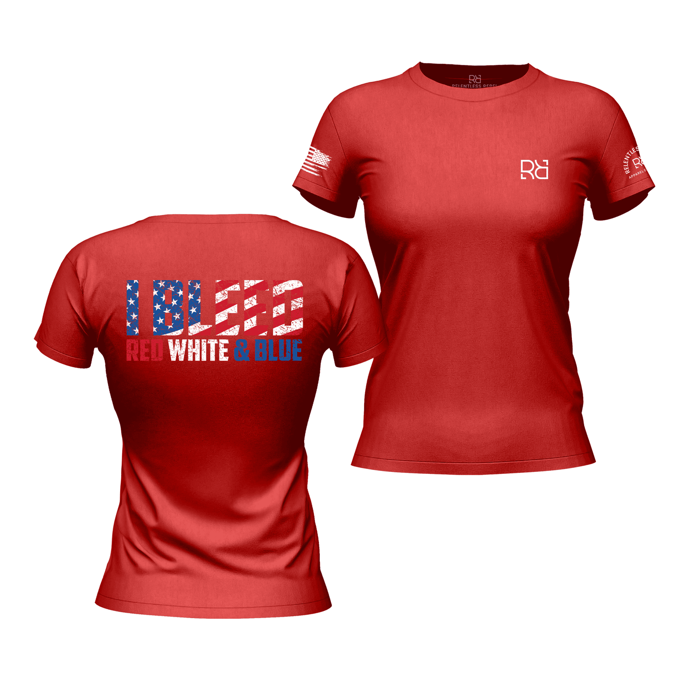 I Bleed Red White and Blue Rebel Red Women's Tee