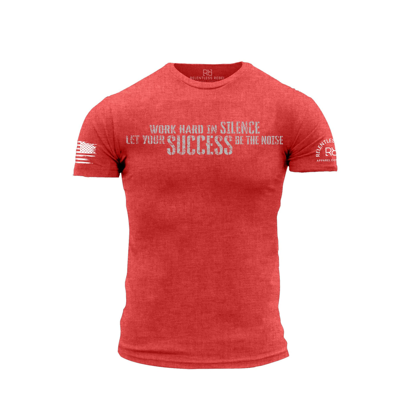 Red t-shirt with motivational quote on a white background