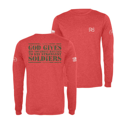 Red God Gives His Toughest Battles Men's Long Sleeve Tee