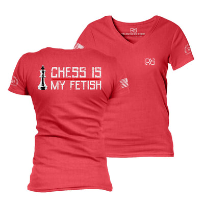 Red Chess is my Fetish Women's V-Neck Tee