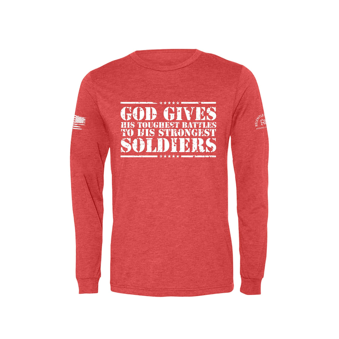 Red God Gives His Toughest Battles Men's Long Sleeve Tee