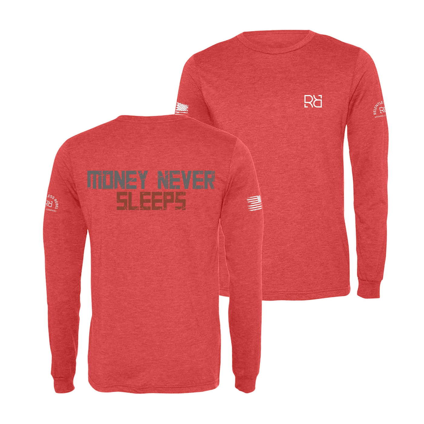 Red Money Never Sleeps Men's Long Sleeve