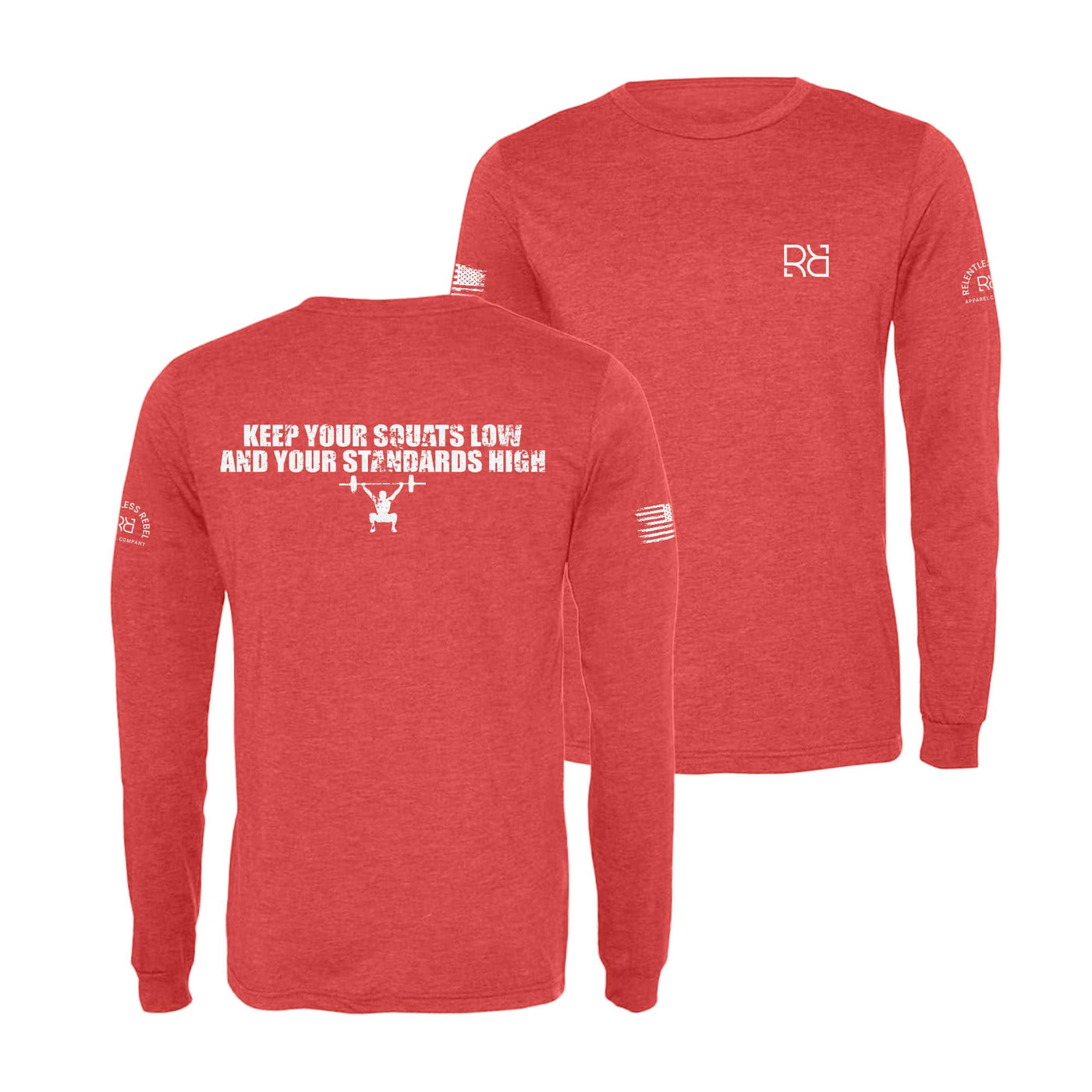 Red Keep Your Squats Low Men's Long Sleeve