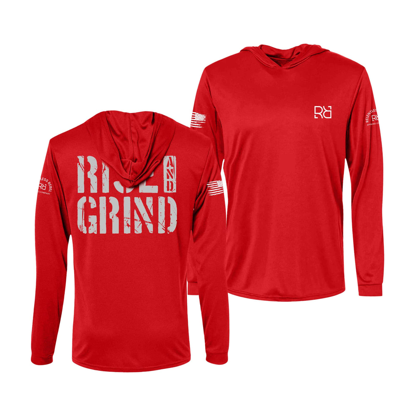 Red Rise and Grind Men's Long Sleeve Dry Fit