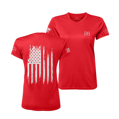 Red Rebel Patriot Flag Women's Dry Fit Tee