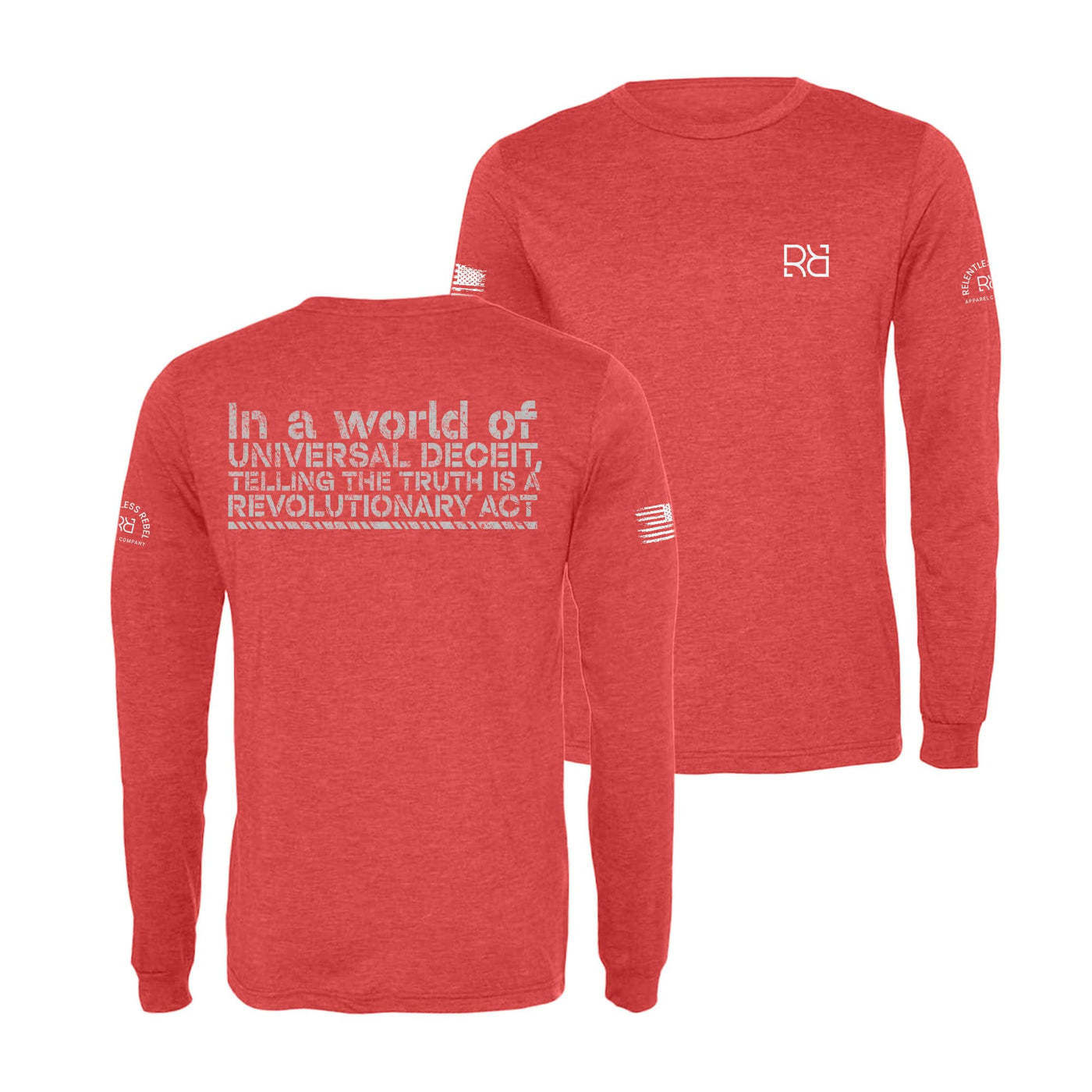 Red In A World of Universal Deceit Men's Long Sleeve