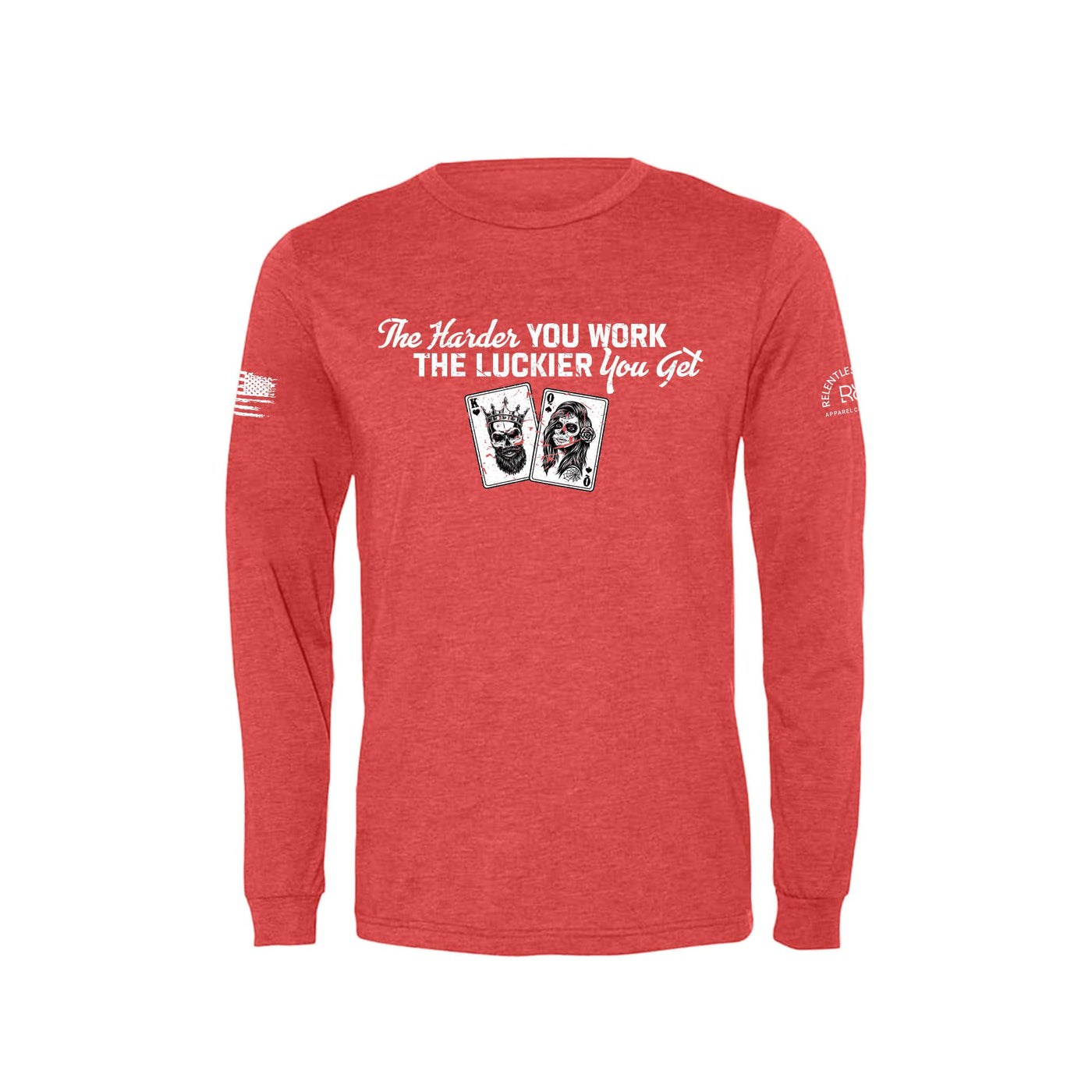 Red The Harder You Work The Luckier You Get Men's Long Sleeve Tee