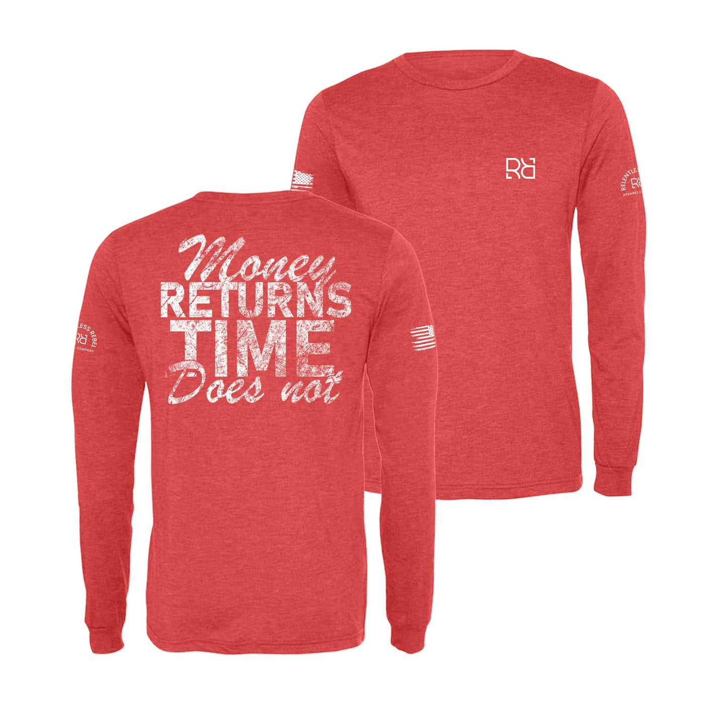 Red Money Returns Time Does Not Men's Long Sleeve