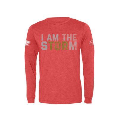 Red I Am The Storm Men's Long Sleeve