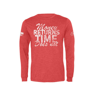 Red Money Returns Time Does Not Men's Long Sleeve Tee